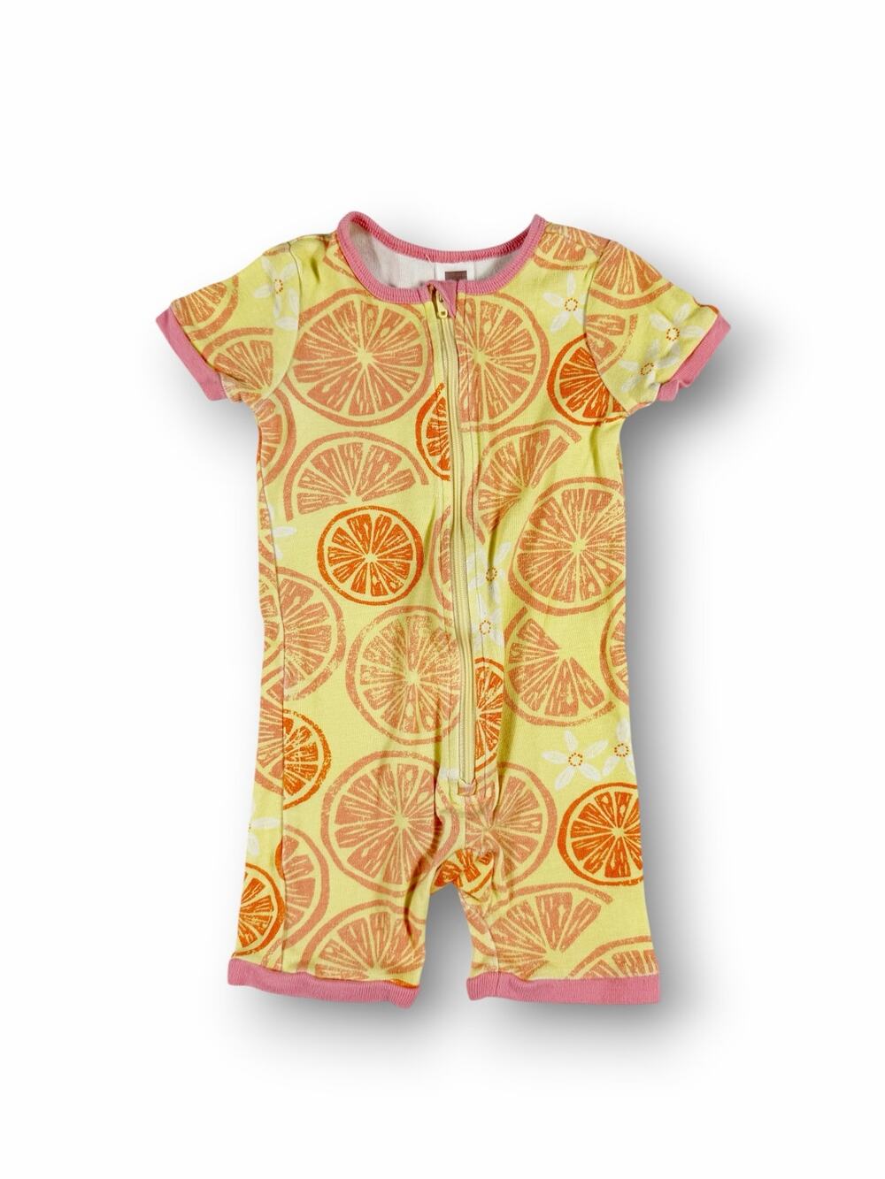 Tea Collection Citrus Print Short Sleeve Pajama Romper 18–24 Months
